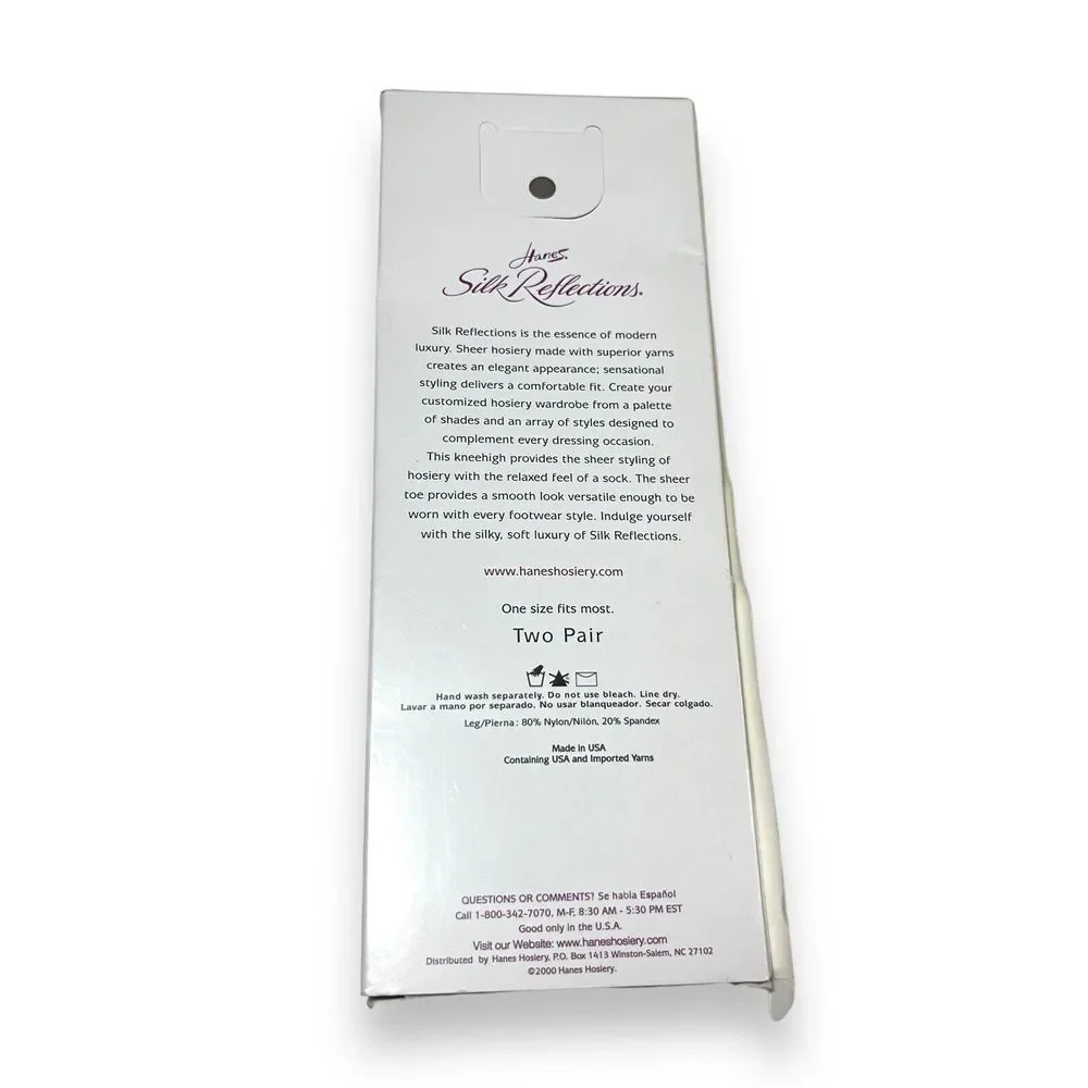 Vintage Hanes Silk Reflections Silky Sheer‎ Knee Highs 2-Pack Soft Taupe